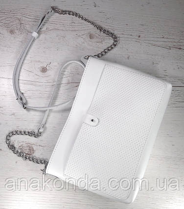 20 Натуральна шкіра, Сумка-клатч, біла, фото 1