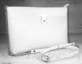 20 Натуральна шкіра, Сумка-клатч, біла, фото 2