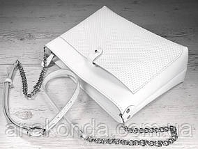 20 Натуральна шкіра, Сумка-клатч, біла, фото 3