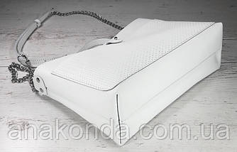 20 Натуральна шкіра, Сумка-клатч, біла, фото 4