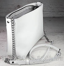 20 Натуральна шкіра, Сумка-клатч, біла, фото 5