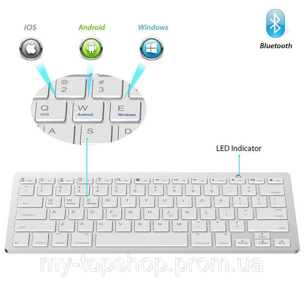 Беспроводная клавиатура keyboard bluetooth BK3001 X5 - фото 5 - id-p982357837
