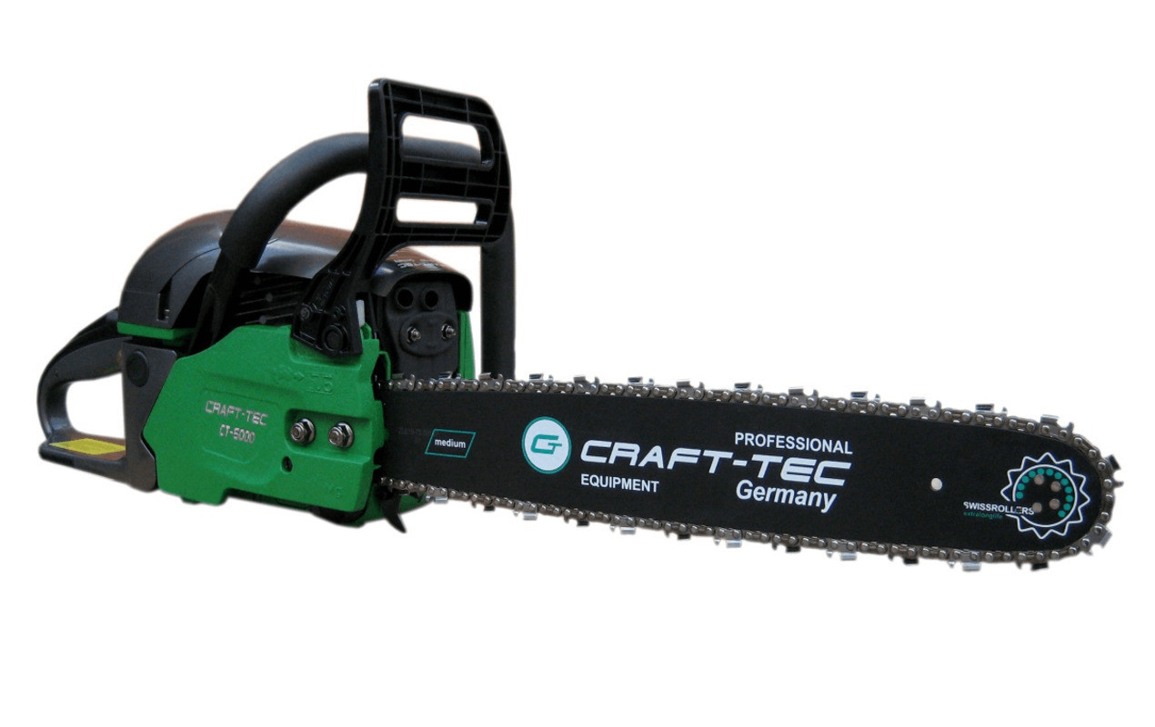 Бензопила Craft-tec CT-5000,плавний пуск 2 шини, 2 ланцюги