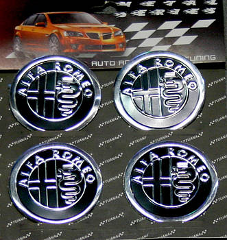 Комплект модельних наклейок на автомобільні диски, 4 шт., Alfa Romeo