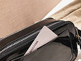 Сумка жіноча Camera Bag з блискітками та текстильним ремінцем у стилі Marc Jacobs (чорна), фото 7