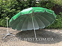 Зонт торговый садовый 3м 16 спиц клапан зелёный