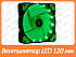 Вентилятор (кулер) для корпусу 12025S LED Green, фото 2