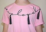Стильна дитяча футболка на зав'язках, для дівчаток, рожева, зріст 152 см, 164 см, Ля-ля, фото 5