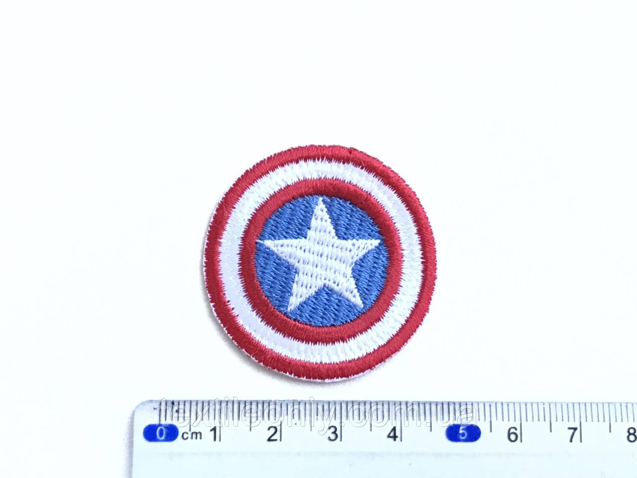 Нашивка Щит Капитана Америки 40 мм - фото 2 - id-p605337045