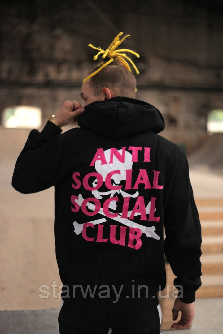 Худі anti social social club mind games | чорна толстовка