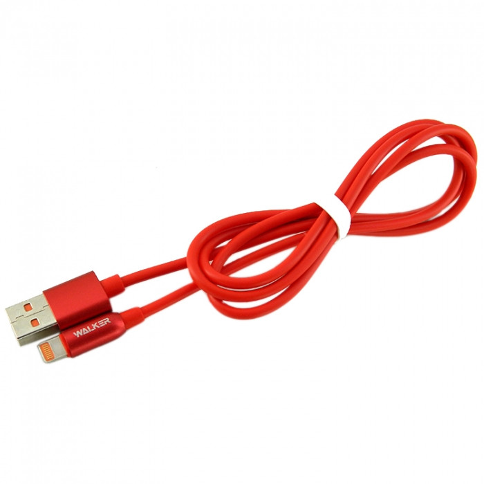 Дата кабель Lightning to USB Walker Red C725, фото 1