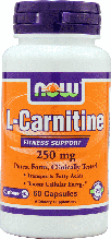 L-карнитин, Now Foods, L-Carnitine 250mg, 60caps