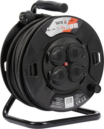 Подовжувач мережевий на котушці 3-х жильний YATO YT-81054 (Польща), фото 1