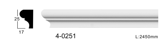 Молдинг для стін, гладкий, Classic Home 4-0251, ліпний декор з поліуретану