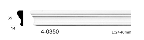 Молдинг для стін, гладкий, Classic Home 4-0350, ліпний декор з поліуретану