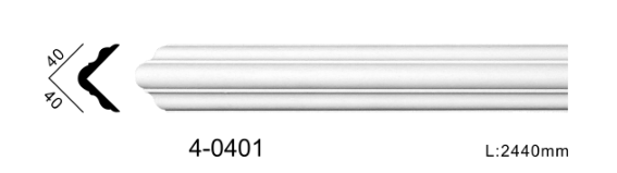 Молдинг для стін, гладкий, Classic Home 4-0401, ліпний декор з поліуретану