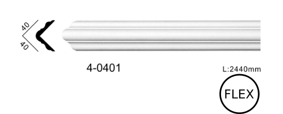 Молдинг для стін, гладкий, Classic Home 4-0401 flex, ліпний декор з поліуретану