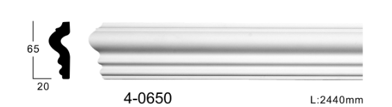 Молдинг для стін, гладкий, Classic Home 4-0650, ліпний декор з поліуретану