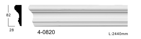 Молдинг для стін, гладкий, Classic Home 4-0820, ліпний декор з поліуретану