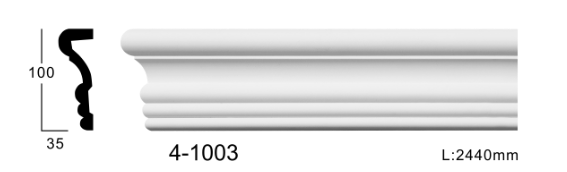 Молдинг для стін, гладкий, Classic Home 4-1003, ліпний декор з поліуретану