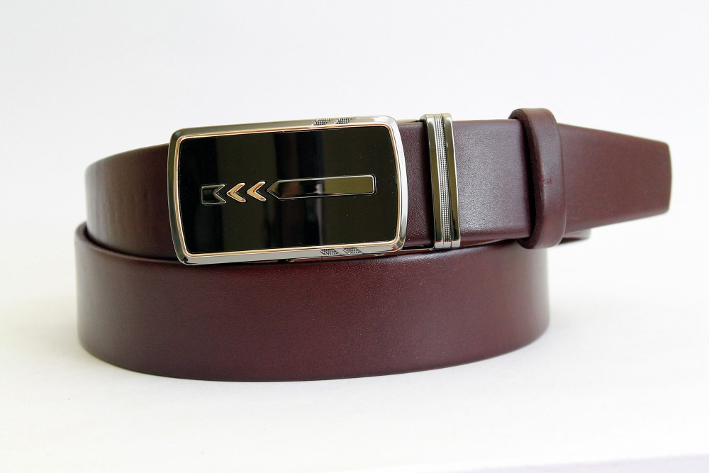Шкіряний ремінь автомат 40 мм  марсал