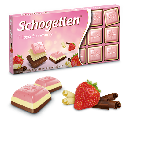 Шоколад Schogetten Trilogia Strawberry Трилогія Полуниця Німеччина 100 г