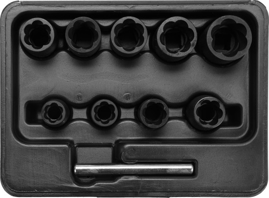 Головки для зірваних болтів і гайок 10 од. YATO YT-0603 (Польща), фото 1