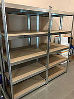 220х110х60 Стелаж 5 полиць ДСП 175 кг/полку БД-18 поличний оцинкований виробничий, фото 7