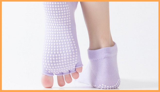 Шкарпетки Для Йоги з Відкритими Пальцями і Відкритим Сводом, бузок