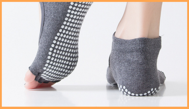 Шкарпетки Для Йоги з Відкритими Пальцями і Відкритим Сводом, темно-сірий
