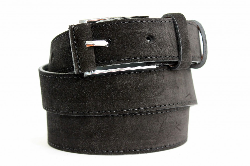 Замшевий  ремінь 35 мм  чорний