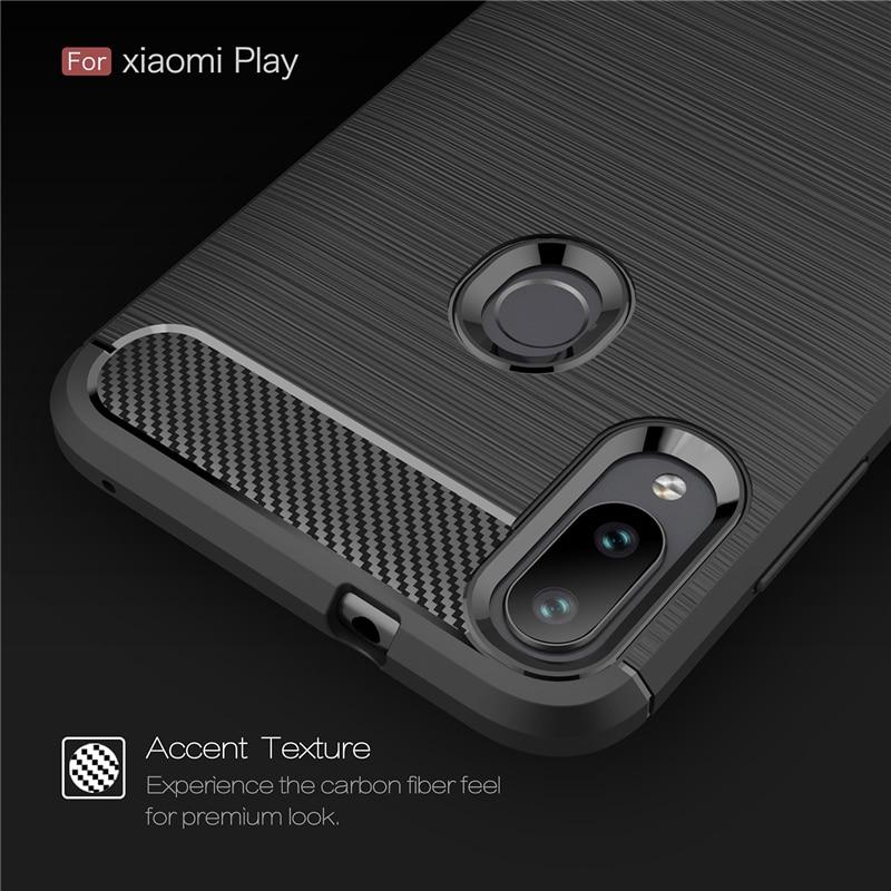 Чехол Carbon для Xiaomi Mi Play бампер оригинальный Black - фото 3 - id-p982945373
