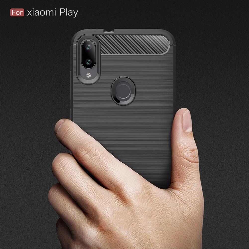 Чехол Carbon для Xiaomi Mi Play бампер оригинальный Black - фото 2 - id-p982945373