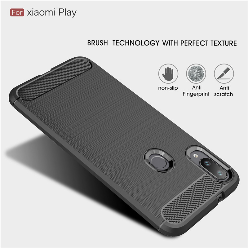Чехол Carbon для Xiaomi Mi Play бампер оригинальный Black - фото 5 - id-p982945373