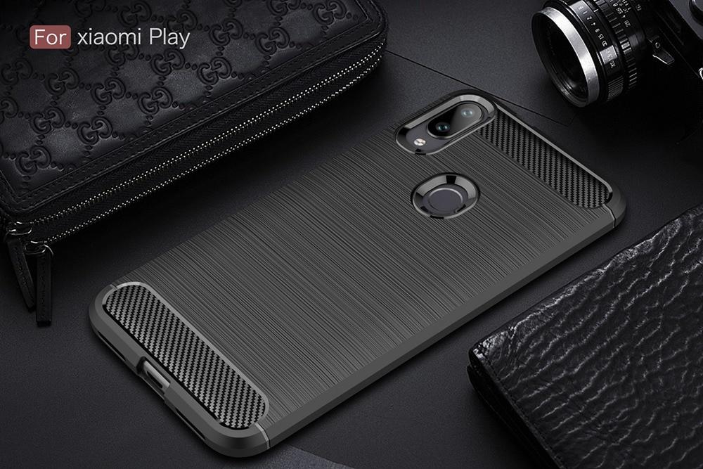 Чехол Carbon для Xiaomi Mi Play бампер оригинальный Black - фото 6 - id-p982945373