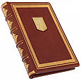 Щоденник у шкіряній палітурці А5 формату "Золотий тризуб", фото 2