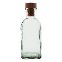 Скляний графин пляшка 1 л з дерев'яною пробкою Fraska Everglass