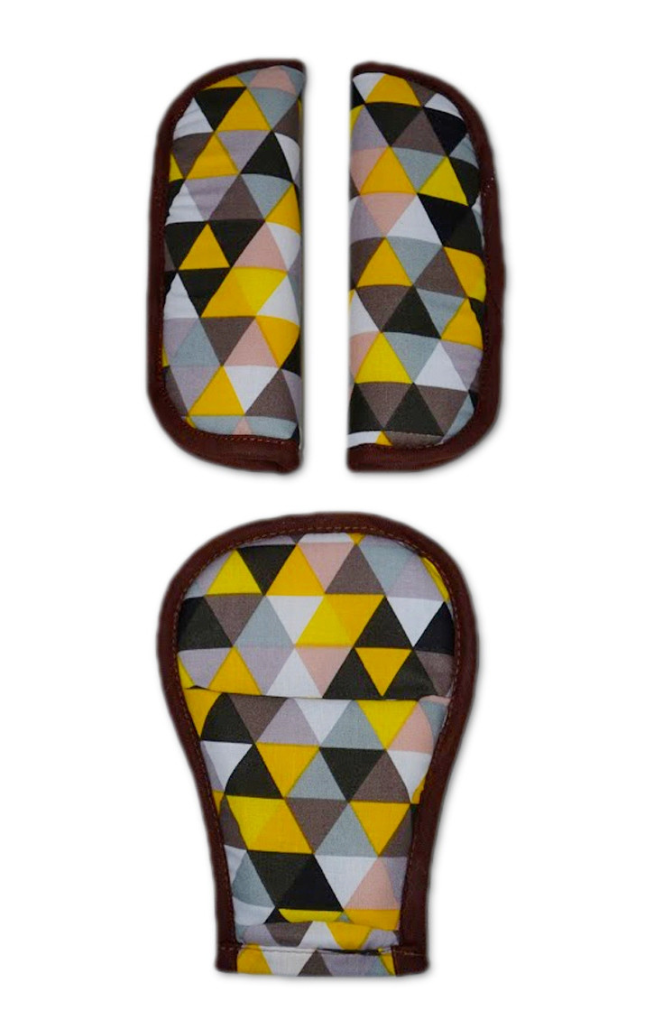 Накладки на ремені безпеки DavLu Дрібний трикутник коричневий (N-078)