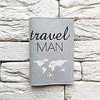 Обкладинка для паспорта Travel man 2 (сірий), фото 2