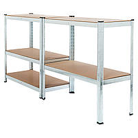 Стелажі металеві 4 штуки 180х360х30 см МДФ/ДСП 175 кг на одну полицю оцинковані 20 полиць комплект, фото 8