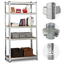 Стелажі металеві 4 штуки 180х360х30 см МДФ/ДСП 175 кг на одну полицю оцинковані 20 полиць комплект, фото 9