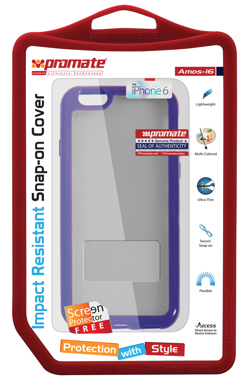 Чохол для iPhone Promate Amos-i6 Purple (amos-i6.purple), фото 1