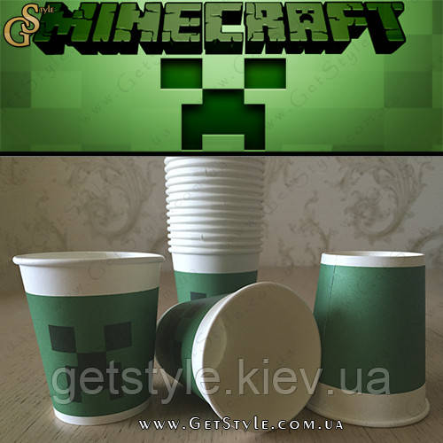 Картонні стакани Minecraft - "Minecraft Cupkids" - 1 шт.