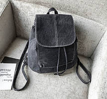 Тканинний жіночий рюкзак на шнурках 29, 15, Тканина, Чорний, 28