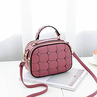 Модная женская сумочка с пуговицами Темно-розовый