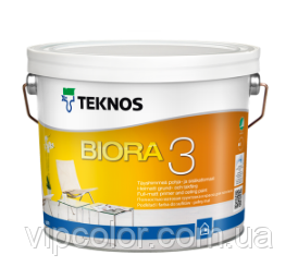 TEKNOS BIORA 3 Абсолютно матова фарба для грунтовки і стель Біла 2,7 л, фото 1