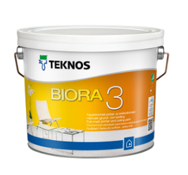 TEKNOS BIORA 3 Абсолютно матова фарба для грунтовки і стель Біла 2,7 л