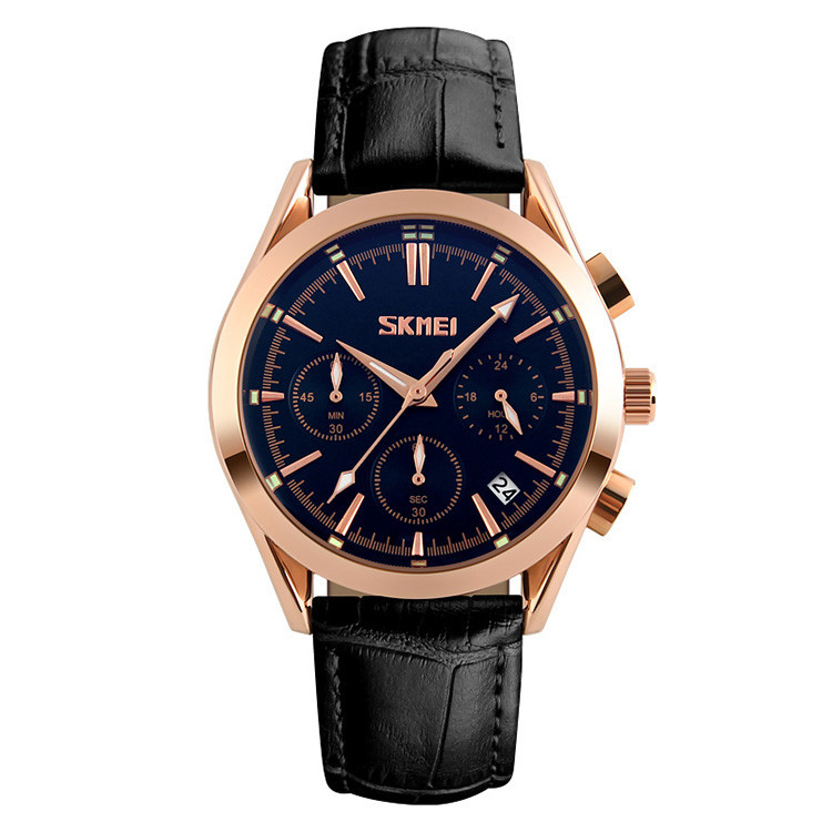 Skmei 9127 prestige чорний чоловічий класичний годинник, фото 1