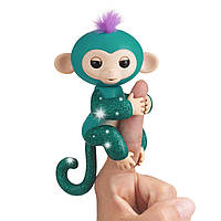 Інтерактивна глітерна мавпочка зелена Fingerlings Baby Monkey Фінгерлінгс Бейбі Манкі Квінсі (Оригінал)