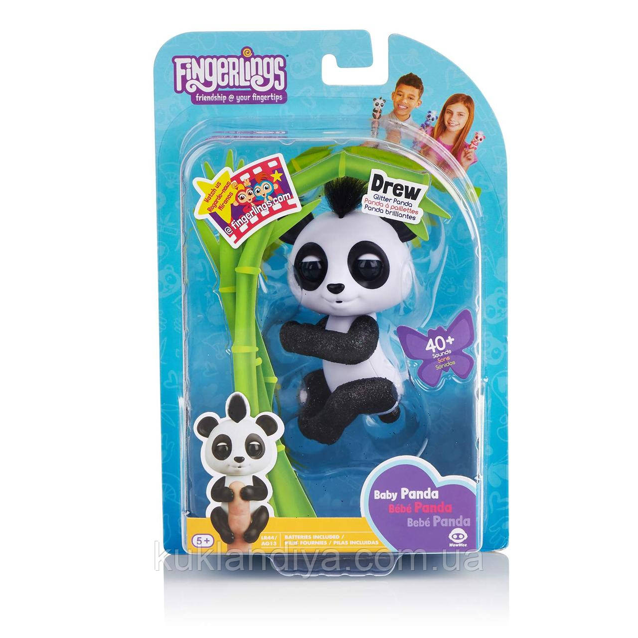 Fingerlings Glitter Panda Интерактивная Фингерлингс Бейби Панда Дрю Оригинал. - фото 3 - id-p567958401